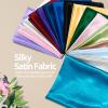 Homiest Sage Green Satin Fabric by The Yard, 3 Yards x 58 Inch Charmeuse Satin Fabric Silky & Shiny Cloth Fabric, Smooth Bridal Satin Fabric for Wedding Dress, Clothing Making, DIY Crafts, Sewing view 2