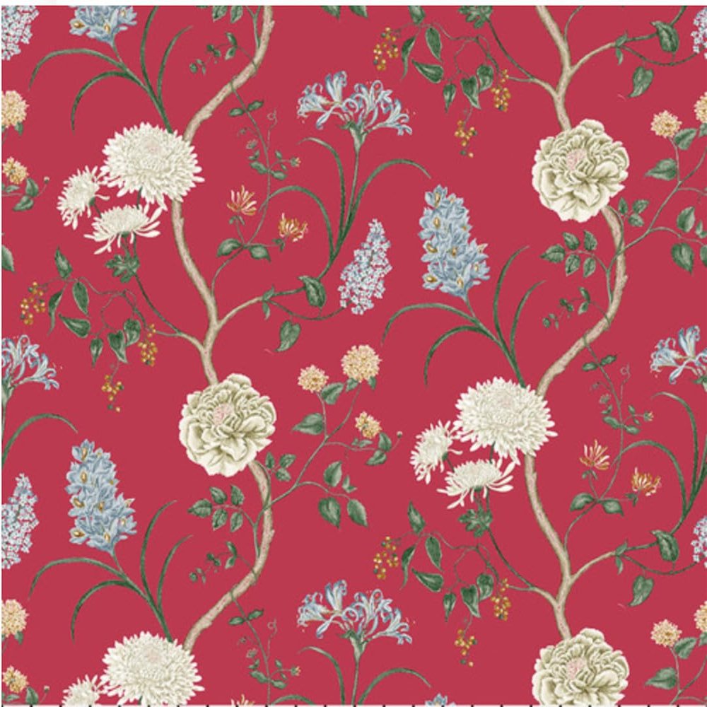 FlashPhoenix Quality Sewing Fabric Sanderson Summer Tree Raspberry Fabric Size; 36 x 44 by The Yard