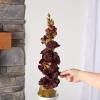 Factory Direct Craft Plum Artificial Holly Hock Spray for Summer Arrangements and Fall Decorating - 42" H view 4