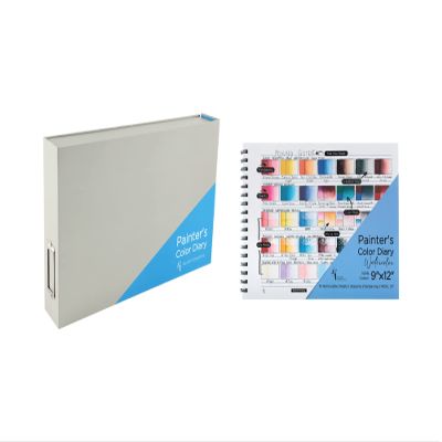 HG Art Concepts Painters Watercolor & Mixed Media Diary With Binder Case - 9x12 Spiral-Bound Acid-Free Color Swatch Book with 10 Pages - Single
