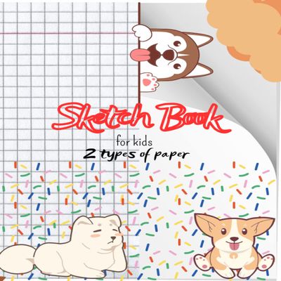 Sketch Book For Kids: A4 size drawing notebook 100 pages of blank white sheets and lined "one by one with a" beautiful cover | Large A4 drawing book for children
