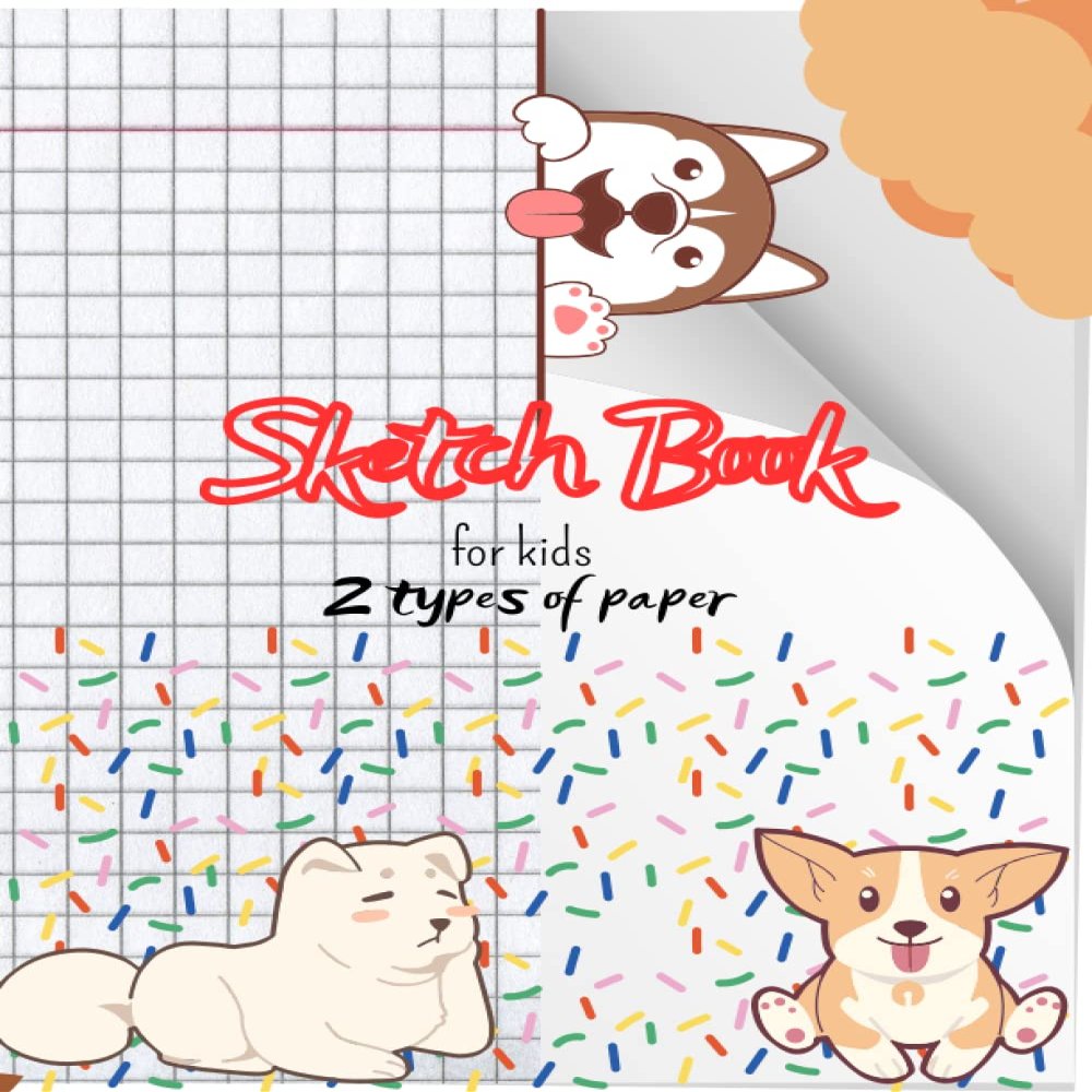 Sketch Book For Kids: A4 size drawing notebook 100 pages of blank white sheets and lined "one by one with a" beautiful cover | Large A4 drawing book for children