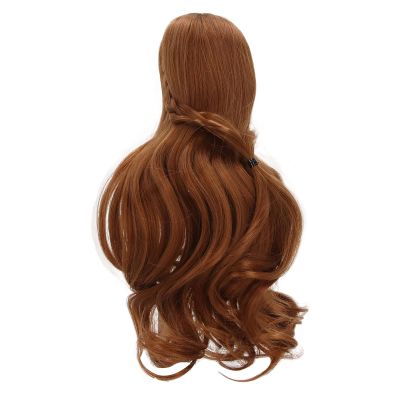 Light Brown BJD Doll Wig with Neat Bangs, 8-9 Inch Mesh Cloth Hair for 1/3 Scale Dolls