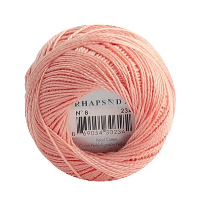 Rhapsody Pearl Cotton Thread Size 8 Crochet Thread Perle 12 Balls Set Hand Knitting, Embroidery, Sashiko, Cross-Stitch, Sewing, Needlepoint, DIY, Quilting (LT Apricot, Col. 234)