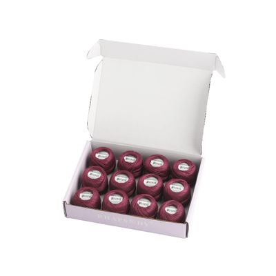 Rhapsody Pearl Cotton Thread Size 8 Crochet Thread Perle 12 Balls Set Hand Knitting, Embroidery, Sashiko, Cross-Stitch, Sewing, Needlepoint, DIY, Quilting (VY DK Mauve, Col. 305)