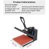 Heat Press 15x15 inch Digital Sublimation Heat Press Machine Industrial Clamshell Heat Transfer Presses for T-Shirt Rhinestone view 3
