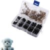 100 PCS 6-12 Mm Plastic Safety Eyes, Eyes for Crochet Animals, Craft Eyes for Crochet, Black Safety Eyes Doll for DIY Puppets Bear Stuffed Animals Amigurumi Making view 1