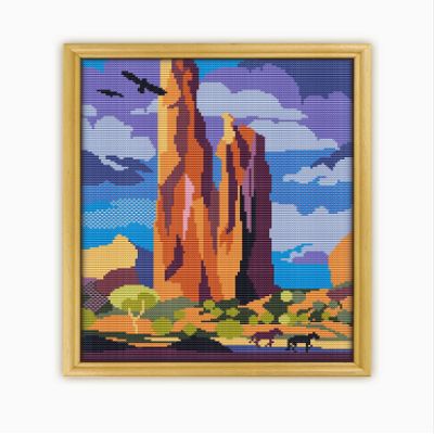 Canyon de Chelly National Monument CS1211-2 - Counted Cross Stitch Pattern. Only Printed Pattern Inside. No Fabric, Threads, Needles, Hoops.