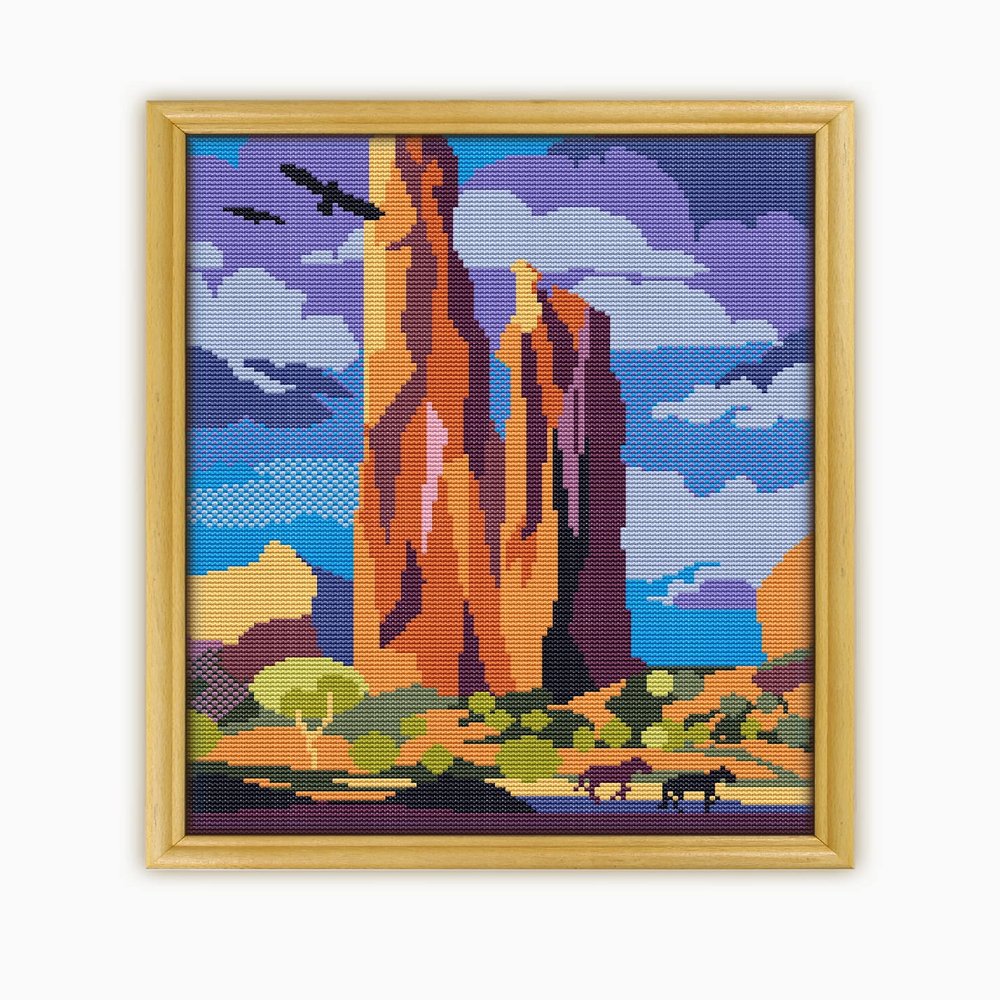 Canyon de Chelly National Monument CS1211-2 - Counted Cross Stitch Pattern. Only Printed Pattern Inside. No Fabric, Threads, Needles, Hoops.