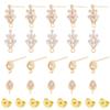 DICOSMETIC 16Pcs 2 Styles Cubic Zirconia Leaf Earrings Findings 18K Gold Plated Brass Teardrop Stud Earring Post Rhinestone Earring Posts with Ear Nut for DIY Earring Making view 1