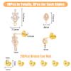 DICOSMETIC 16Pcs 2 Styles Cubic Zirconia Leaf Earrings Findings 18K Gold Plated Brass Teardrop Stud Earring Post Rhinestone Earring Posts with Ear Nut for DIY Earring Making view 2