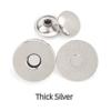 10 Sets Metal Double Rivet Magnetic Clasps Buttons Fastener Bag Press Buckle Purses Handbag Clothes DIY (14mm, Thick Silver) view 2