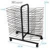THEGA Desktop Art Drying Rack - Metal Steel Double Sided Artwork Drying Rack, Stackable Artwork Storage Display Rack, Wire Shelves with Wheels, Classrooms Art Drying Rack for Painting Panels view 2