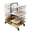 THEGA Desktop Art Drying Rack - Metal Steel Double Sided Artwork Drying Rack, Stackable Artwork Storage Display Rack, Wire Shelves with Wheels, Classrooms Art Drying Rack for Painting Panels view 3