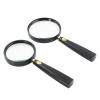 Handheld Magnifier, Reading Magnifier Loupe Glasses 5X with Black Plastic Handle for Book and Newspaper Reading, Insect and Hobby Observation, Classroom Science view 2
