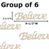 Pack of 6 Unfinished Wood Believe Cutouts by Factory Direct Craft - Blank Wooden DIY Shapes for Christmas Holiday Crafts (9-1/2" W x 2-1/2" H) view 2
