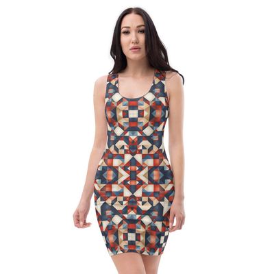 BESTFEEL Women's Sublimation Cut & Sew Dress | Blue Pattern BF 191