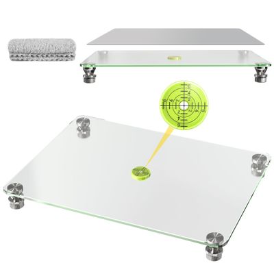Nelyrho 16''x 12'' Glass Resin Leveling Table for Epoxy Resin, with Silicone Mat, Epoxy accessories