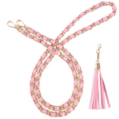 VanEnjoy Purse Chain Strap with Tassel - Microfiber Leather - Replacement for Shoulder Crossbody Straps for Handba g-51 (Pink)