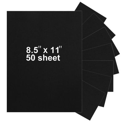 50 Pieces 8.5" x 11" Black Cardstock, Heavyweight Cardstock Sheets Blank Invitation Paper Greeting Cards Printable, 74lb Cover 200 GSM