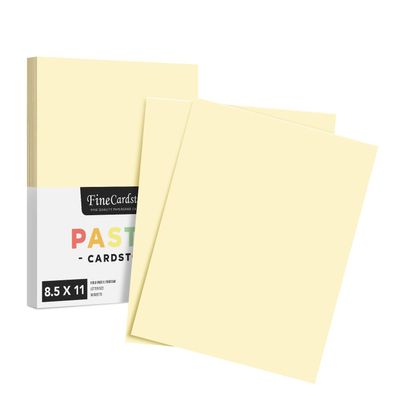 8.5 x 11" Ivory Pastel Color Cardstock Paper - Great for Arts and Crafts, Wedding Invitations, Cards and Stationery Printing | Medium to Heavy Card Stock 110lb Index (199gsm) | 50 Sheets per Pack