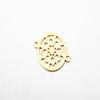 6 PCs Dainty Thin 18K Pinky as Gold Filled Tarnish Resistant Filigree Flower Connector Size 12x9mm Thickness 0.25mm DGF04 view 1