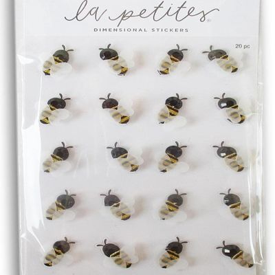 Bee Stickers for Crafts, Scrapbooks, Cardmaking - 3D Dimensional with Attached Wings - 20 Pieces