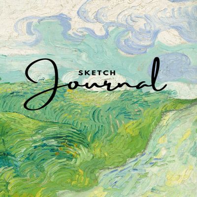 Sketch Journal with Prompts (80 pages/40 sheets) -Soft Bound, Drawing Book, Size (8.5'' X 11") - Portrait (VanGogh): For everyone - Children, Artists, Art Enthusiasts