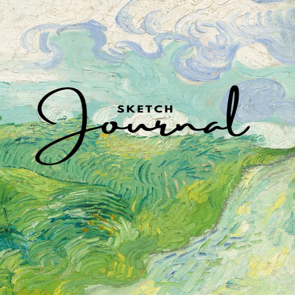 Sketch Journal with Prompts (80 pages/40 sheets) -Soft Bound, Drawing Book, Size (8.5'' X 11") - Portrait (VanGogh): For everyone - Children, Artists, Art Enthusiasts
