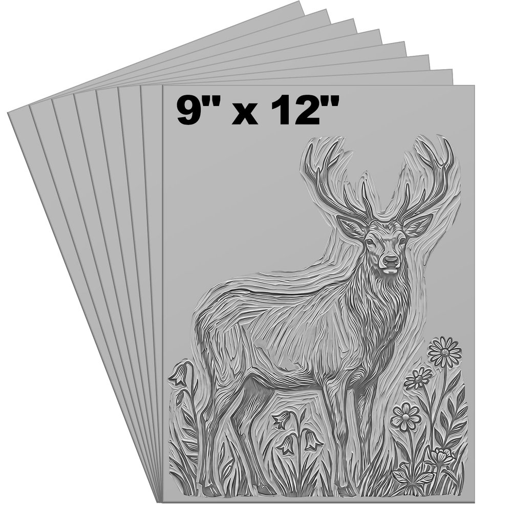 Yeaqee 4 Pcs 9 x 12 Inch Linoleum Block Rubber Carving Block Soft Linocut Blocks Large Linoleum Sheet Unmounted Lino Plates for Engraving Art Project Printmaking Artist Studio Supplies (Gray)