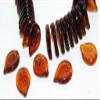 100 pcs Leaf Pressed Glass Beads, Transparent Orange (10060), Glass, Czech Republic, Size 18 x 13 mm (0.71 x 0.51 in) view 1