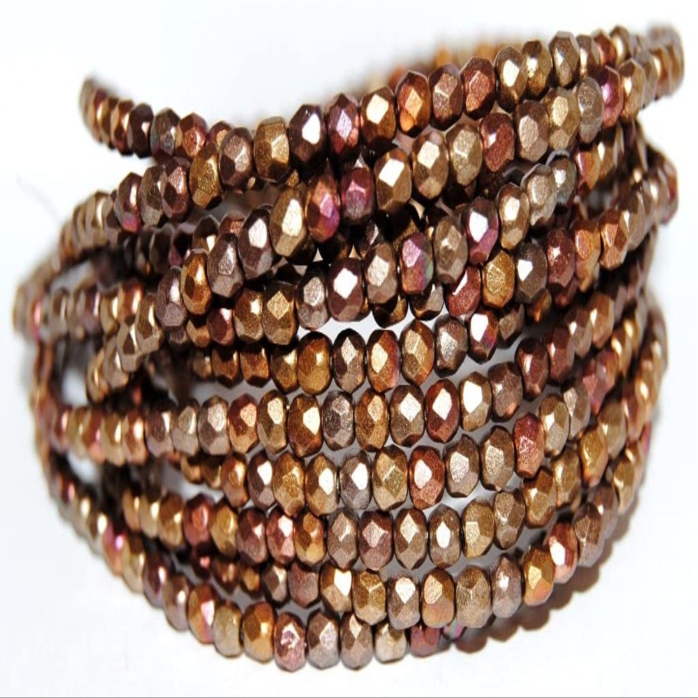 600 pcs Fire Polished Round Faceted Beads, 1620 (1620), Glass, Czech Republic, Size 4 mm (0.16 in)
