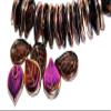 100 pcs Leaf Pressed Glass Beads, Transparent Brown 29500 (10220 29500), Glass, Czech Republic, Size 18 x 13 mm (0.71 x 0.51 in) view 1