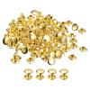 uxcell 100 Sets Leather Rivets, 9mm Double Cap Rivets 8mm Height Metal Studs Rivet for Leather Craft Repair DIY Purse Belts Bags Shoes, Gold Tone view 1