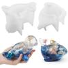 Voaesdk 2Pcs 3D Dolphin Seal Resin Molds Silicone, Cute Whale Sea Dog Epoxy Resin Moulds, Large Ocean Animal Silicone Mold for Resin,DIY Craft,Home Office Cabinets Wall Desktop Decor view 1