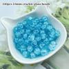 100pcs Crackle Glass Beads 10mm Round Crystal Glass Spacer Crafts Beads for Jewelry Making Necklace Bracelet Earrings DIY Crafts(Sky Blue) view 2