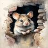 5D DIY Diamond Painting Kits for Adults Little Mouse Full Drill Embroidery Cross Stitch Crystal Rhinestone Paintings Pictures Arts Wall Decor Painting Dots Kits 16x20 inch view 1