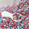 Red White and Blue Star Flag, Fourth of July Themed Polymer Clay Sprinkle Mix (NOT Edible) Available in 10gr Bags view 2