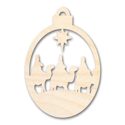 Unfinished Wood Bethlehem Nativity Ornament Shape Christmas Craft up to 46" DIY 20" / 1/4"