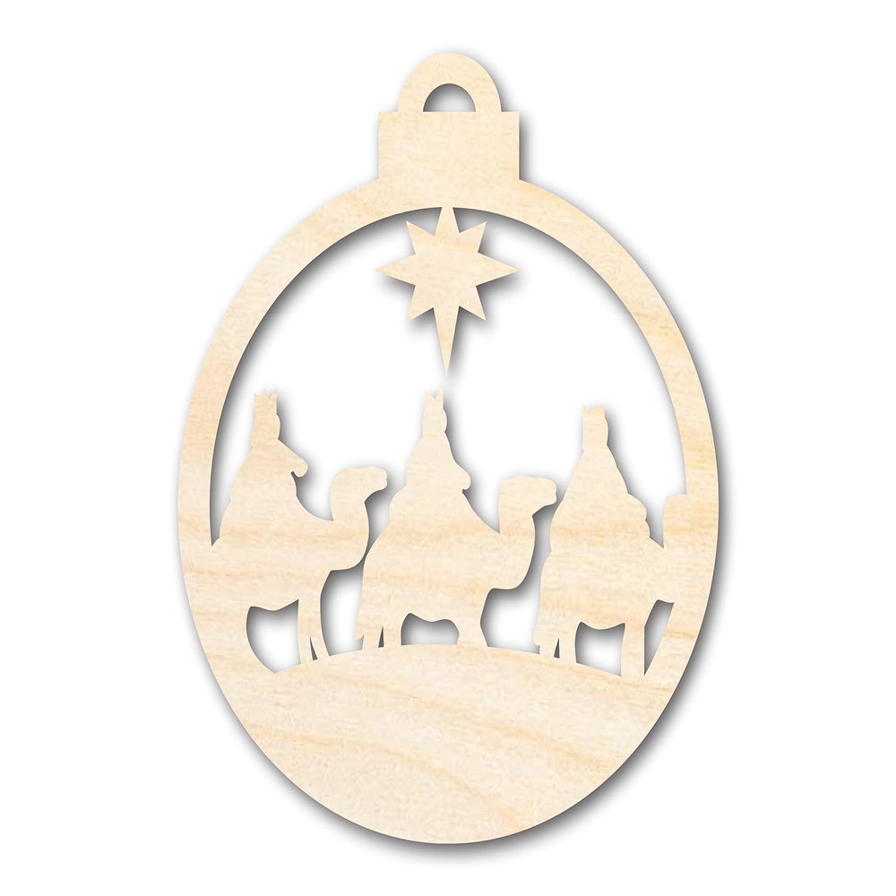 Unfinished Wood Bethlehem Nativity Ornament Shape Christmas Craft up to 46" DIY 20" / 1/4"