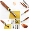 SHANHAITONGWAN 2pcs Printmaking Print Mezzotint Copperplate Woodcut Resin Board Intaglio Point Engrave Etching Leathercraft Presser Burnisher Tracing Flying Dust Carving Tool Set view 3