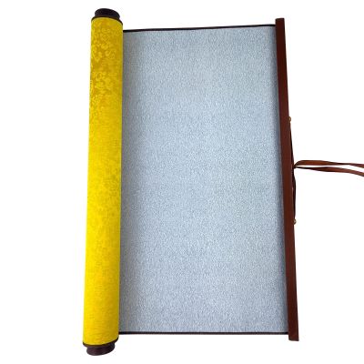 Flylin Calligraphy Cloth, Reusable Chinese Calligraphy Practicing Tool Magic Water Painting Paper Ten Thousand Times Writing Cloth Scroll for Home School (Yellow)