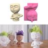 IOOOFU Geometric 3D Love Girl Gypsum Silicone Molds Storage Box Mold for Making Succulent Plants Flower Pot Holder Resin Mold view 2