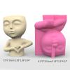 IOOOFU Geometric 3D Love Girl Gypsum Silicone Molds Storage Box Mold for Making Succulent Plants Flower Pot Holder Resin Mold view 3