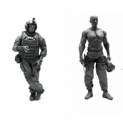 1/35 Kit de modelismo en resina de soldado comando Americano (2 Personas) piezas de modelismo en resina sin montar ni pintar (uQ9Y-21)
