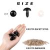 Vanblue 260pcs 20mm Safety Eyes for Amigurumi with Washers Black Safety Eyes for Crocheting Plastic Crochet Eyes for Stuffed Animals Doll Animals for Teddy Bear Crafts Making Halloween Decorations view 2