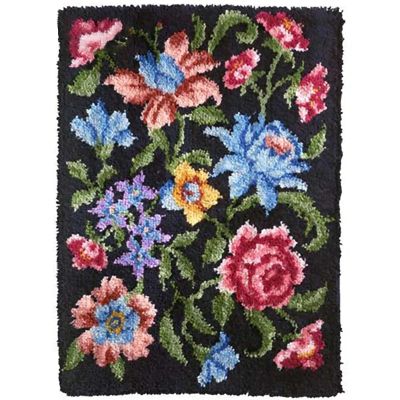 Large Latch Hook Carpet kit, DIY Carpet Crochet Yarn kit with pre-Printed Canvas, Crochet Crafts for Kids and Adults,Large