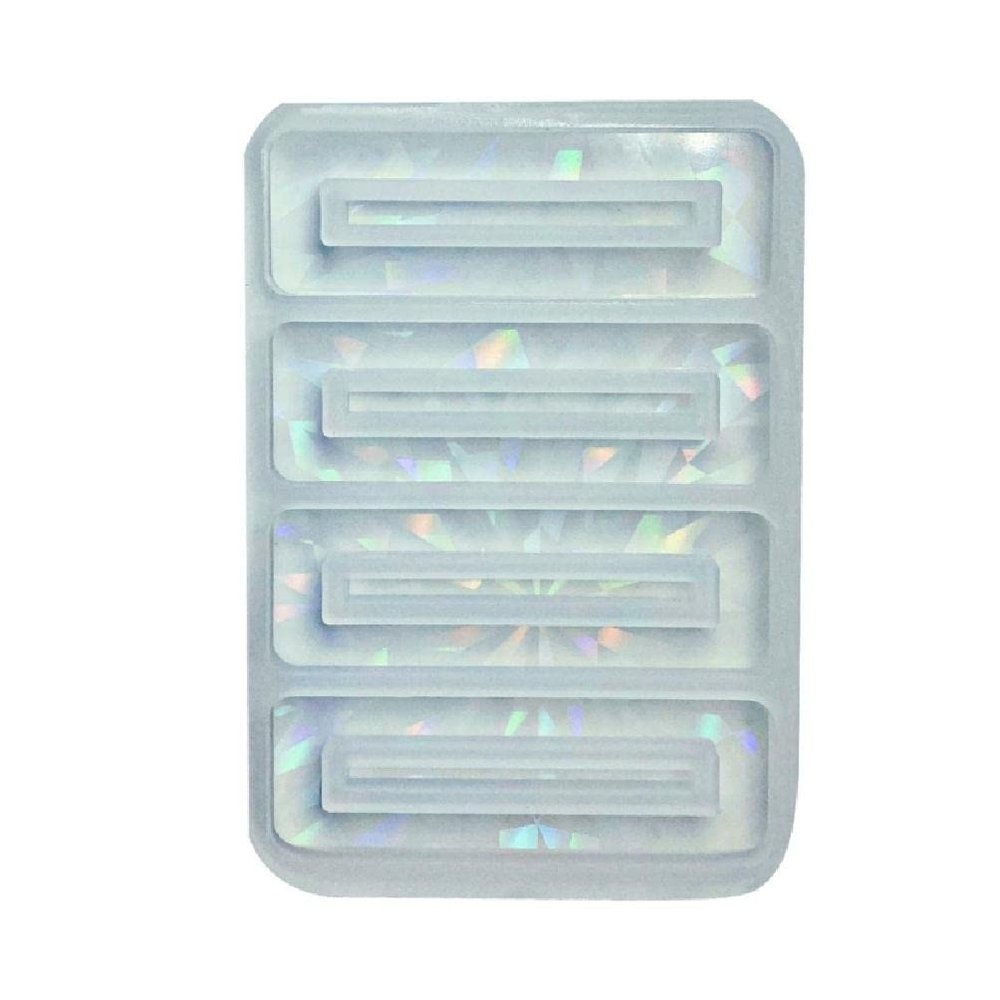 Barrette Resin Molds DIY Hair Pin Casting Mold Holographic-Hair Clip Mold Long Strip Shape Silicone Molds for-Bookmark Holographic-molds for Resin Silicone