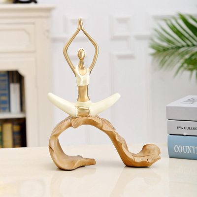 CHAXEL Yoga Girl, Living Room Knick-knacks, Home Decoration, Gym, Wine Cabinet, TV Cabinet, Desk, Study, Accessories White Yoga Maiden A