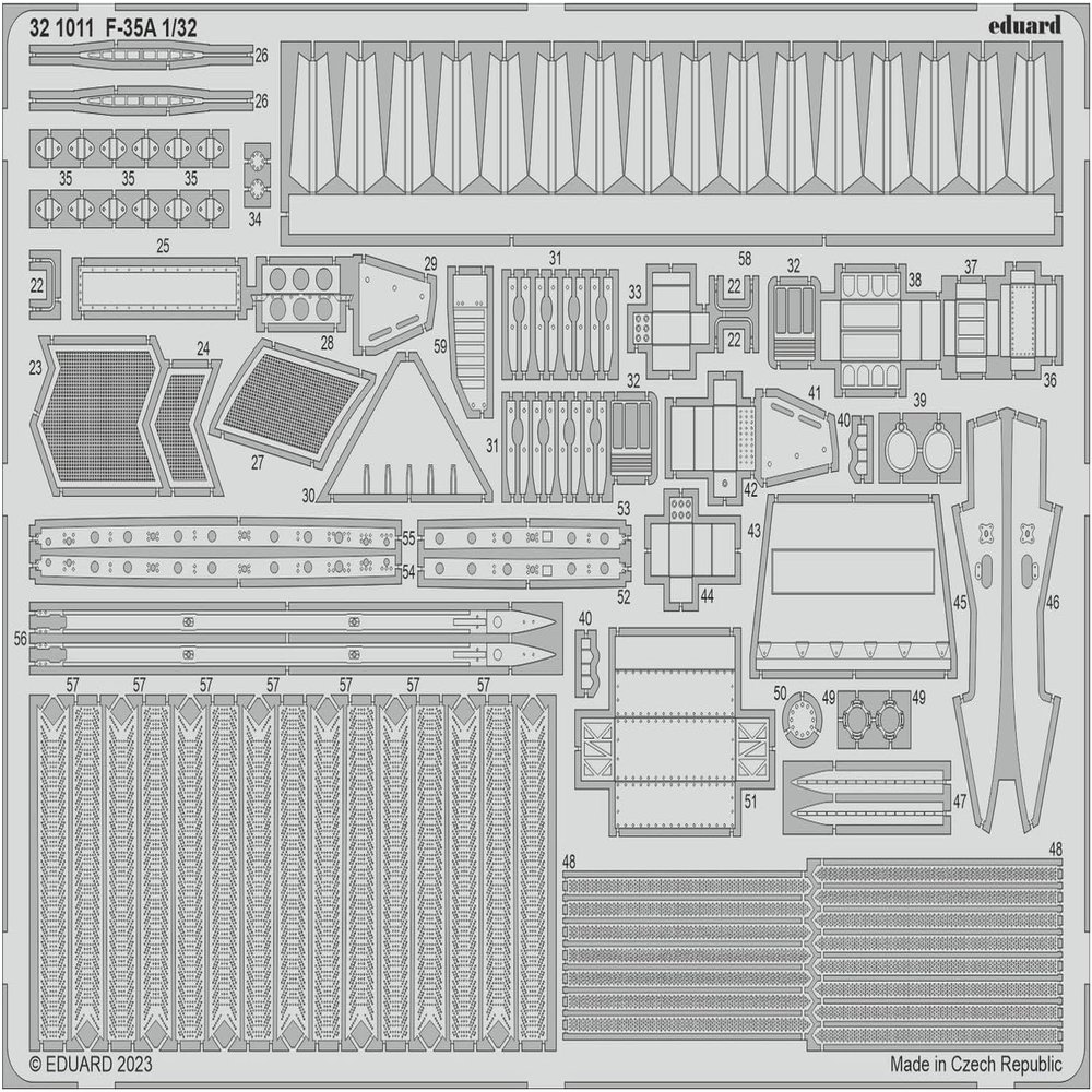 Eduard Sprue Brothers 1:32 Color PE - F-35A Lightning II Detail Set (TRP kit), EDU321011